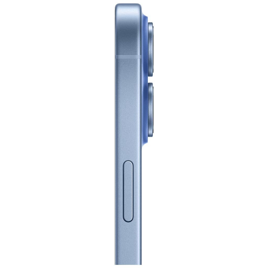 Apple iPhone 17 i blått, sidovy