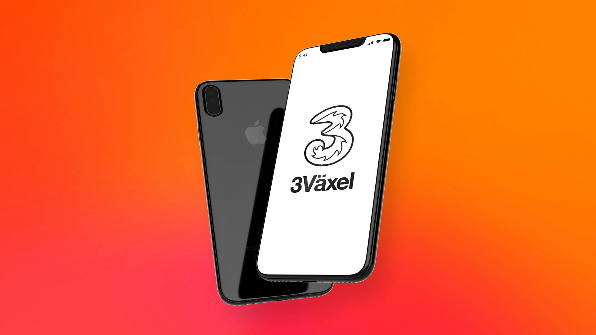 3Växel appen med orange bakgrund